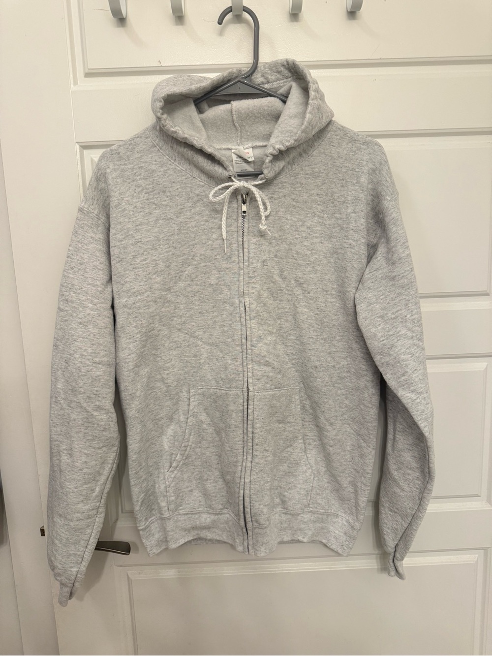 Hanes Light Gray Full-Zip Hooded Sweater